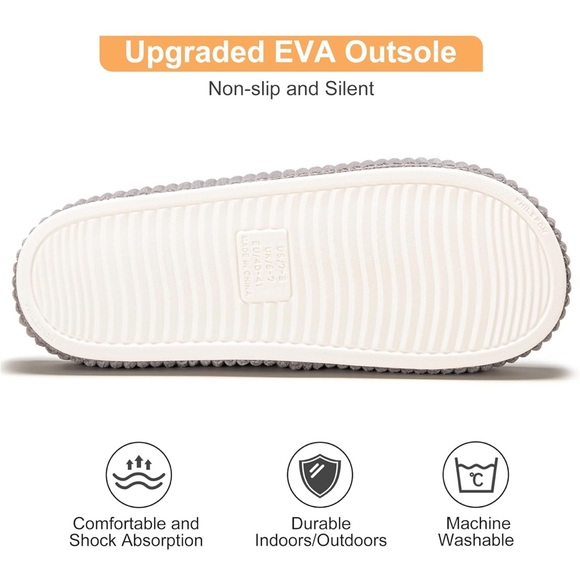 Women's Ribbed Gray Slippers - Picture 4 of 7